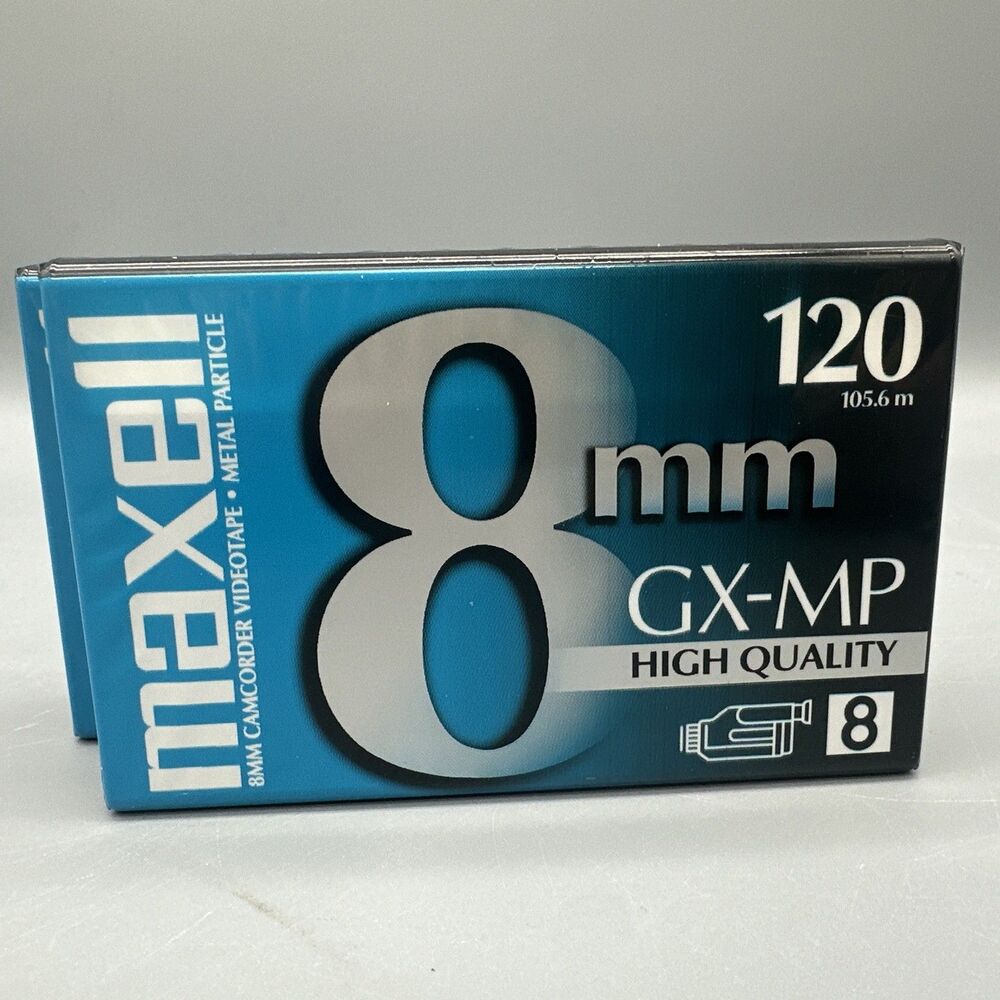 NEW Maxell 8mm GX-MP 120 min High Quality Camcorder Video Cassette Tape Lot Of 2